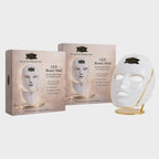 LED beauty mask with packaging on a white background